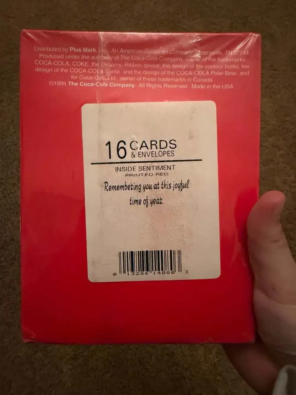 Vintage 1995 Coca-Cola Christmas Greeting Cards 16-Count Set